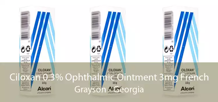 Ciloxan 0.3% Ophthalmic Ointment 3mg French Grayson - Georgia