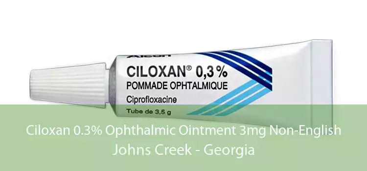 Ciloxan 0.3% Ophthalmic Ointment 3mg Non-English Johns Creek - Georgia