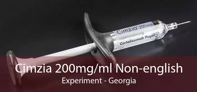 Cimzia 200mg/ml Non-english Experiment - Georgia
