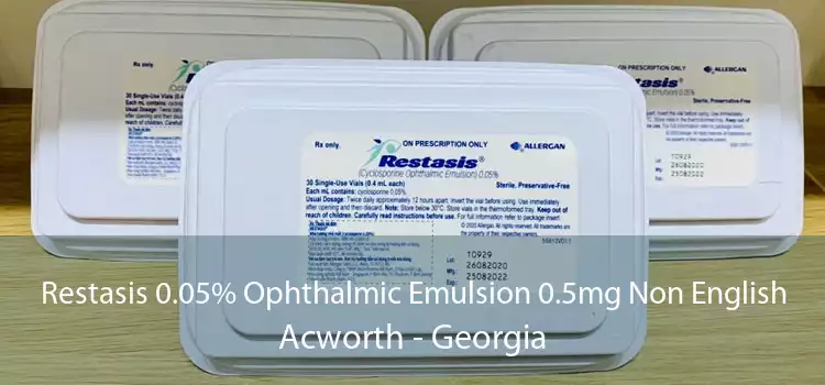 Restasis 0.05% Ophthalmic Emulsion 0.5mg Non English Acworth - Georgia