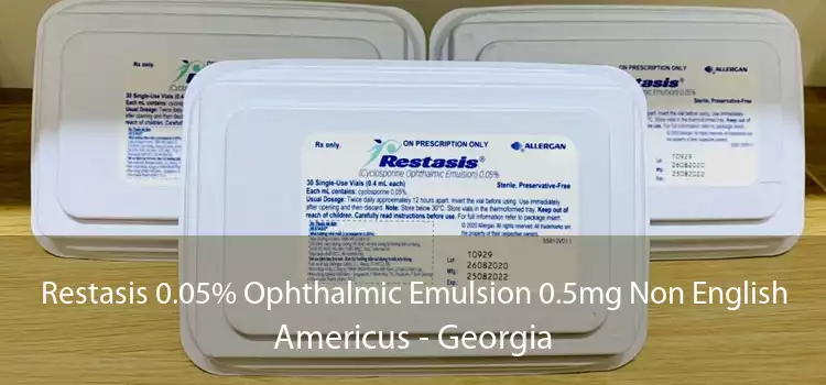 Restasis 0.05% Ophthalmic Emulsion 0.5mg Non English Americus - Georgia