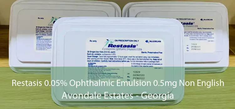 Restasis 0.05% Ophthalmic Emulsion 0.5mg Non English Avondale Estates - Georgia