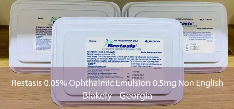 Restasis 0.05% Ophthalmic Emulsion 0.5mg Non English Blakely - Georgia