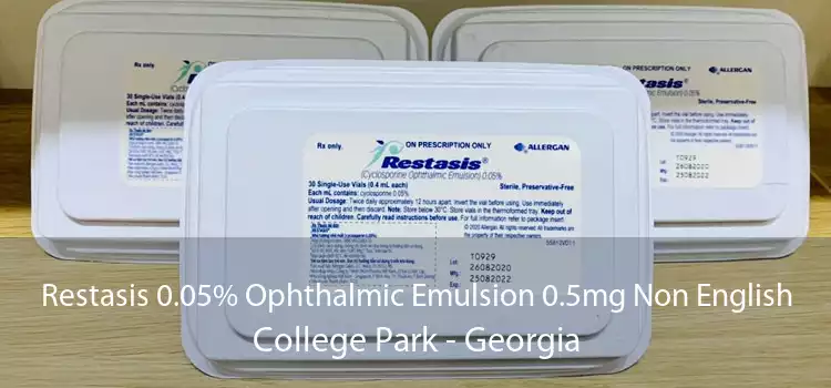 Restasis 0.05% Ophthalmic Emulsion 0.5mg Non English College Park - Georgia