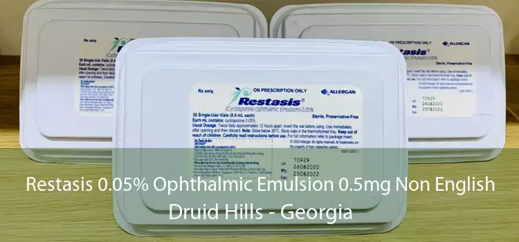 Restasis 0.05% Ophthalmic Emulsion 0.5mg Non English Druid Hills - Georgia