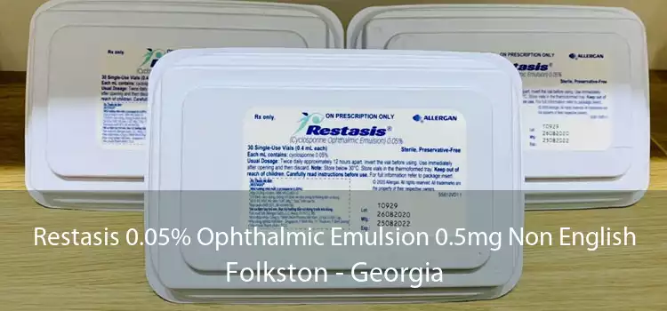 Restasis 0.05% Ophthalmic Emulsion 0.5mg Non English Folkston - Georgia