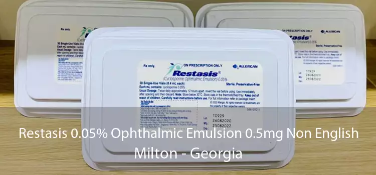 Restasis 0.05% Ophthalmic Emulsion 0.5mg Non English Milton - Georgia