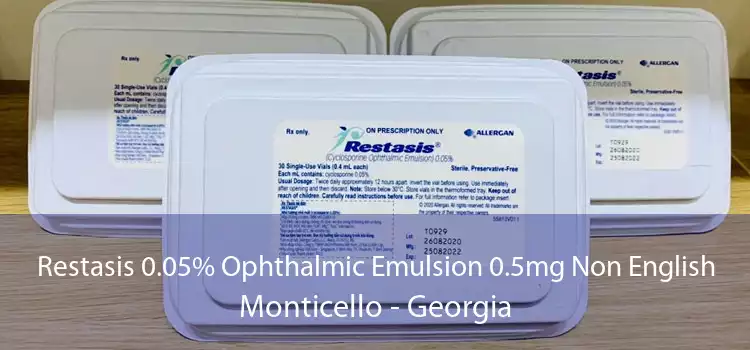 Restasis 0.05% Ophthalmic Emulsion 0.5mg Non English Monticello - Georgia