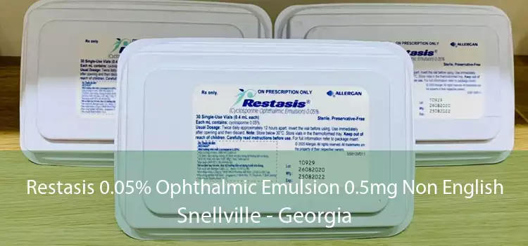 Restasis 0.05% Ophthalmic Emulsion 0.5mg Non English Snellville - Georgia